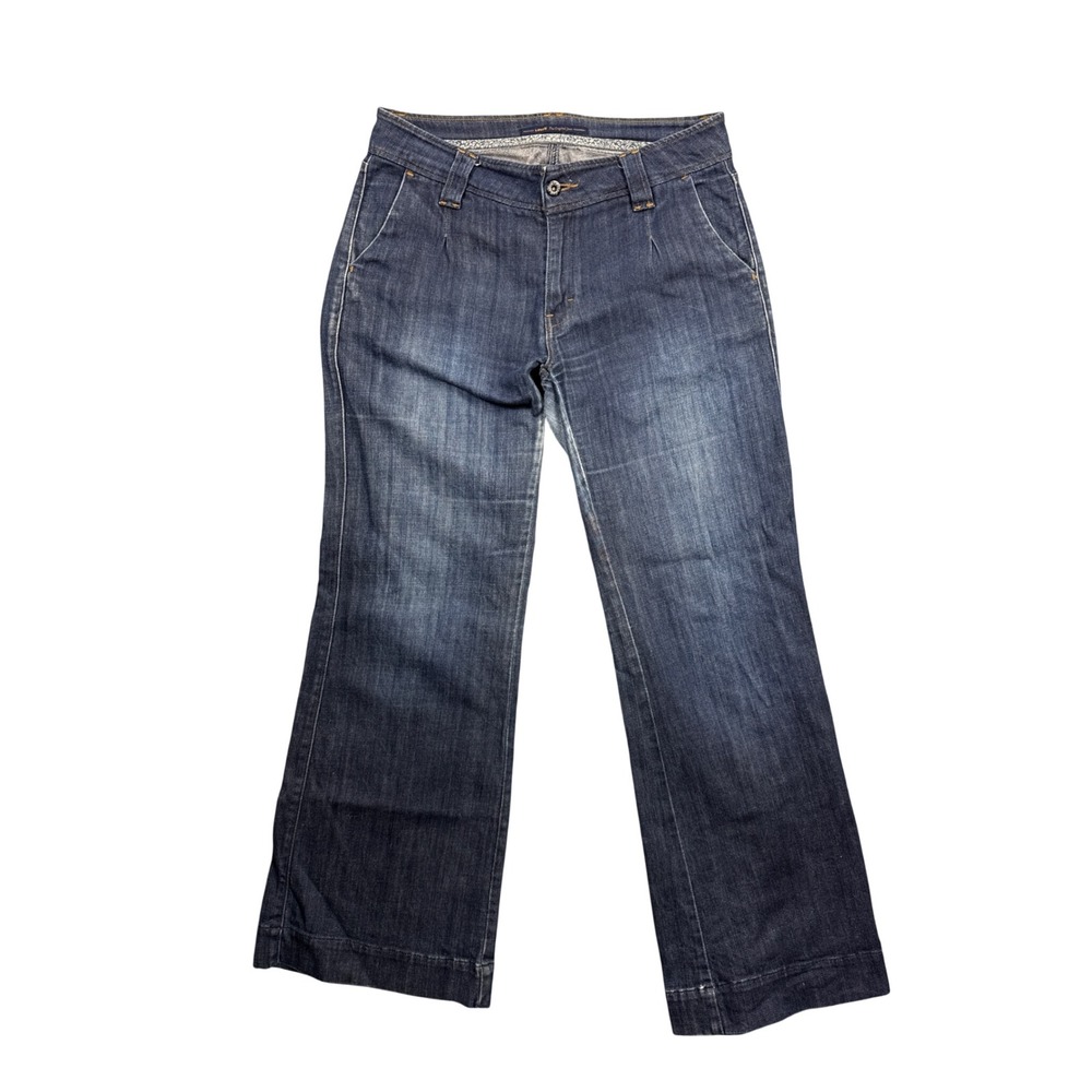 Levi's Women 12 Medium Blue Wide Leg Flap Pocket Stretch Denim Jeans